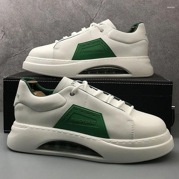 Sapatos casuais moda almofada de ar antiderrapante resistente ao desgaste esportes tênis planos dedo do pé redondo fundo grosso negócios lazer andando pão v78