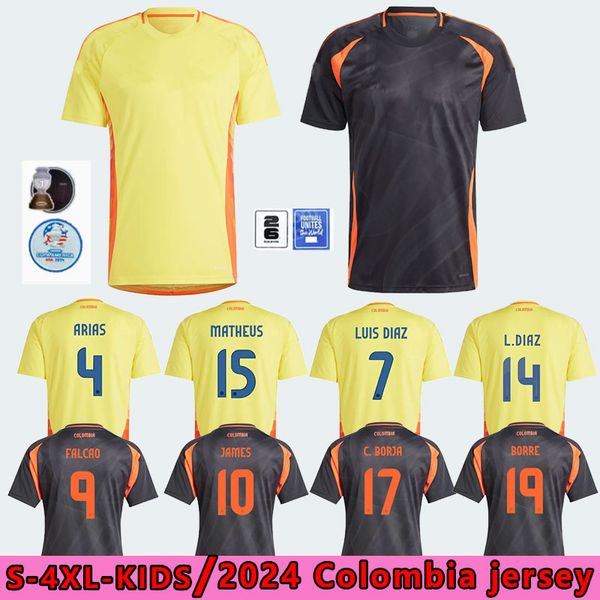 24/25 Colombia James Soccer Maglie Kit per bambini 2025 Shirt di calcio della squadra nazionale Columbia All Away Set Camisetas 2024 Copa America D.Valoyes Arango C. Chucho