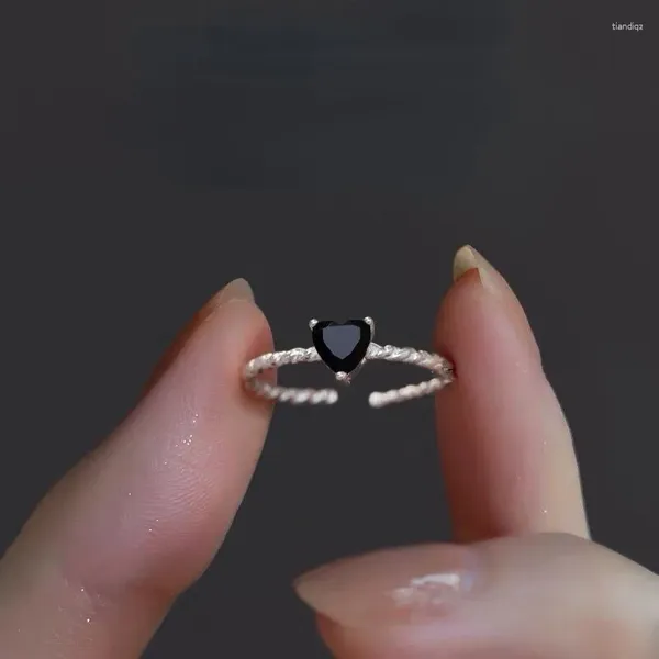 Anéis de cluster Cristal Zircon Doce Elegante para Mulheres Anel Roxo Strass Ajustável Menina Personalidade Jóias