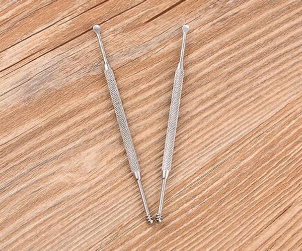 Doubleended earpick espiral de aço inoxidável cera curette removedor limpador ferramenta limpeza da orelha saúde beleza xb8196065