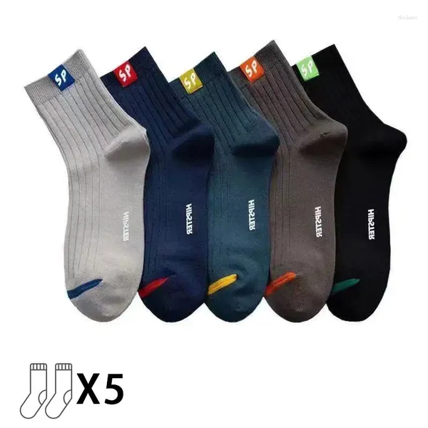 Erkek çorapları chleisure 5 çift/set orta tüp nefes alabilen deodorant kaymaz tersiz emici spor iş çorapları