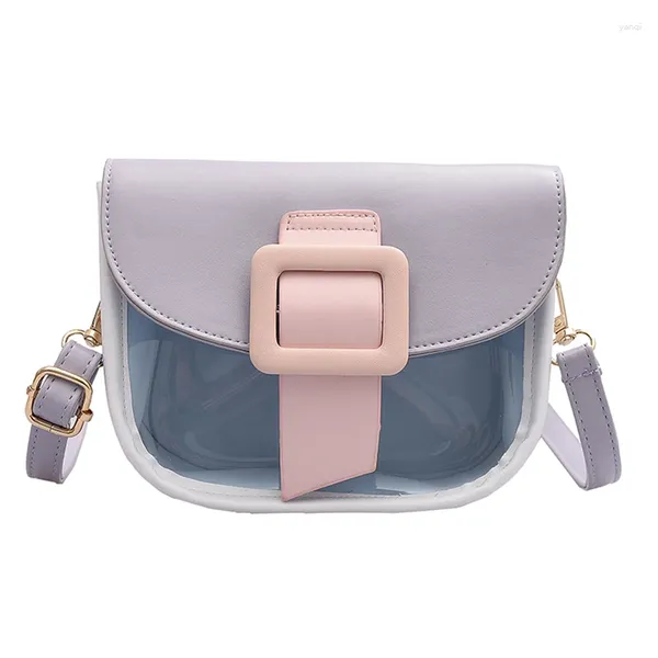 Borse a tracolla Borsa a blocchi di colore da donna Borsa a tracolla stile selvaggio con fibbia magnetica Messenger in pelle PU