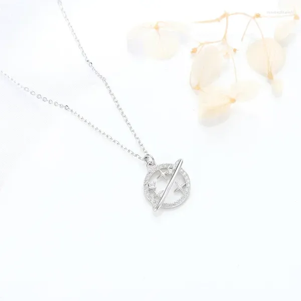 Pingentes cingapura prata cor sonho estrela colar feminino nicho marca moda personalidade jóias clavícula corrente