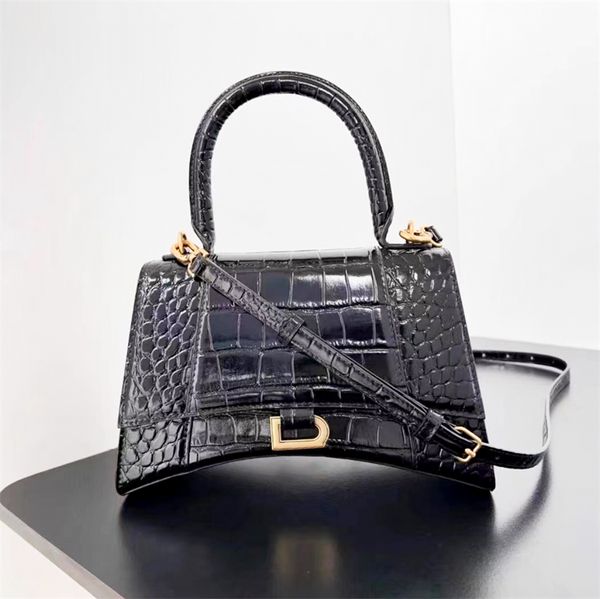 Kadın Tasarımcı Çanta 2 Boyut Lüks Çanta Mini Kum Saati Çanta Üst Saplı Mens Timsah Deri Debriyaj Omuz Çantaları Strap Moda Lady Crossbody Tote Eşit Çantalar