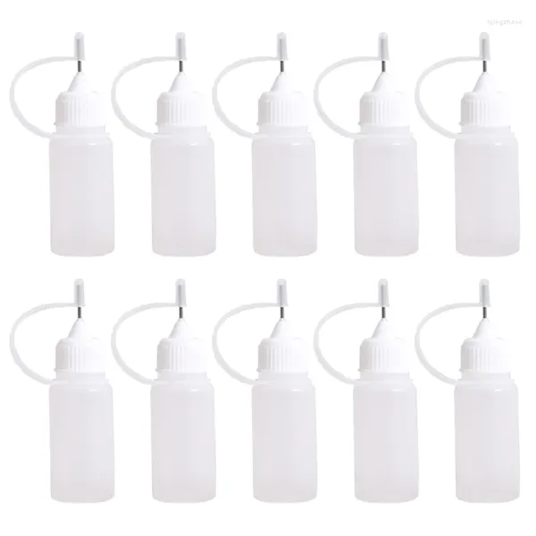 Garrafas de armazenamento 10pcs 30ml Plástico Squeezable Tip Aplicador Garrafa Conta-gotas com tampas de agulha para cola óleo líquido