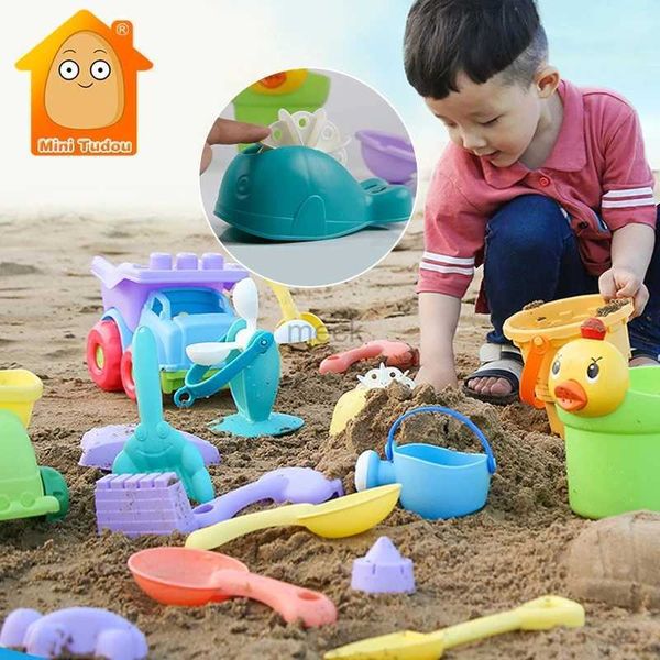 Giochi con la sabbia Divertimento acquatico Estate Silicone morbido Giocattoli da spiaggia per bambini Borsa a rete per bambini Set da gioco per il bagno Carrello per feste in spiaggia Secchio di anatre Stampi per sabbia Attrezzo Gioco d'acqua 240321