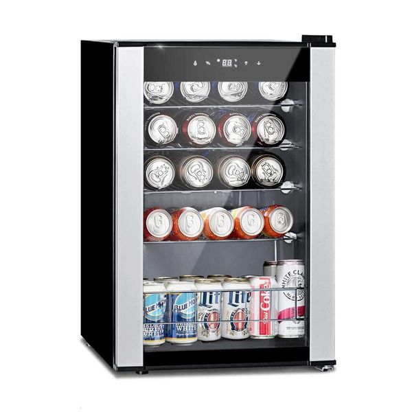 Smad refrigerador independente, compressor de 19 garrafas, refrigerador pequeno para vinho, adequado para termostato digital doméstico e porta de vidro, aço inoxidável