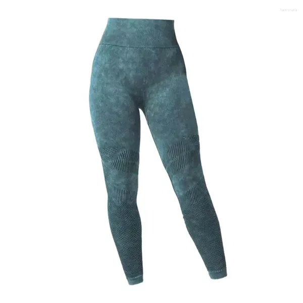 Calças ativas respiráveis calças de fitness ruched controle de barriga yoga leggings cintura alta tie dye print com bolsos para mulheres grossas