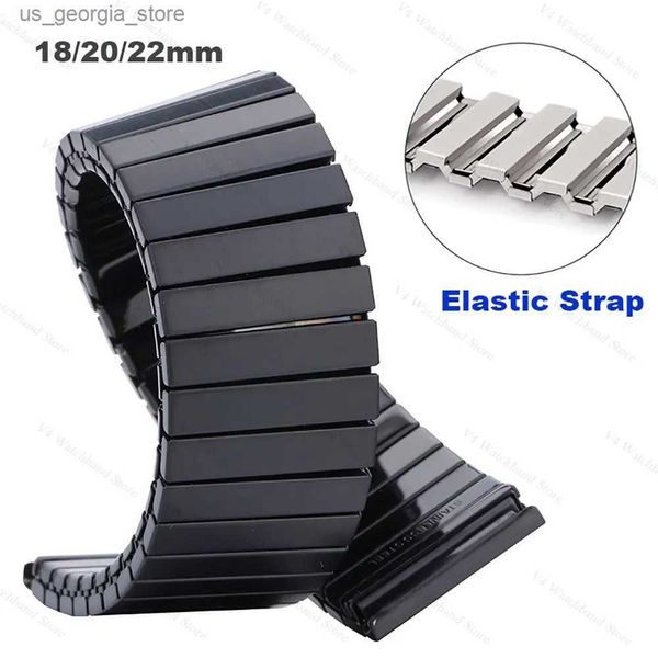 Assista Bandas Elastic Stretch Strap Strap Aço Inoxidável 14mm 16mm 18mm 20mm 22mm Metal Expansão Strap Pulseira Pulseira Ferramenta Y240321