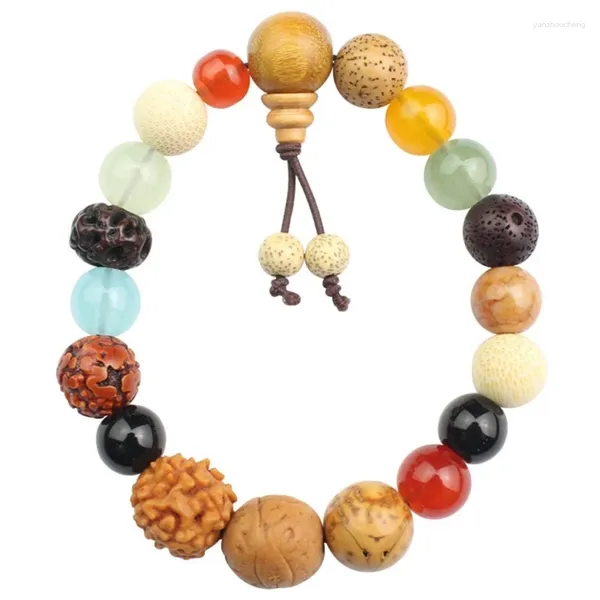 Charme Pulseiras 2024 Vintage Natural 18 Bodhi Semente Bangle Tibet Budista Oração Beads Dedo Cadeia Jóias Presente