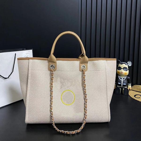 Designer Sommer Beach Bag Frauen Einkaufstaschen Luxus Leinwand bestickte Handtaschen große Kapazität Handtasche