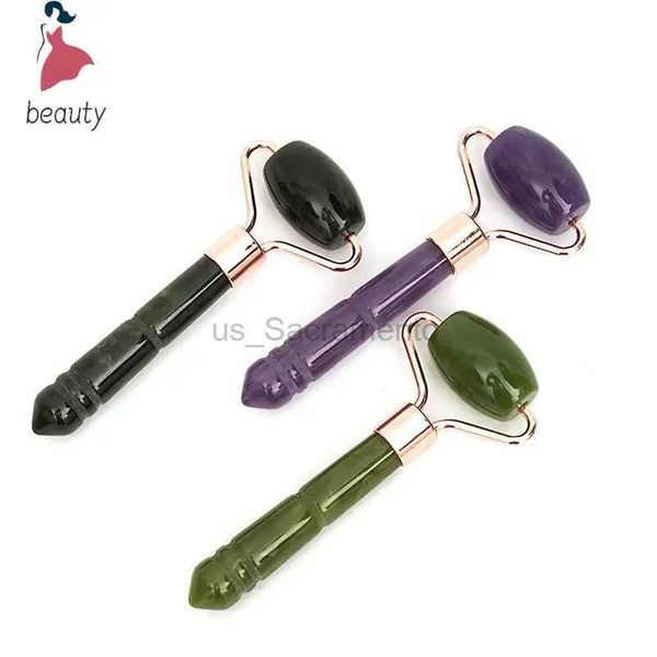 Massaggiatore viso Macchina per massaggio in giada naturale utilizzata per il viso Guasha Perdita di peso Massaggio a testa singola Guasha Jade Roller facciale Strumento per la cura della pelle per l'ascensore del viso 240321