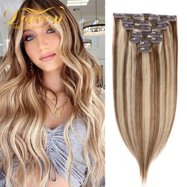 Extensions Doreen 160G 200G 240G Braun bis Blond Volume Series Brasilianische Remy Clip-In-Echthaarverlängerungen Ganzer Kopf 10 Stück 16 bis 24 Zoll