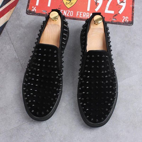 Sapatos casuais British Luxury Moda Men frute os sapatos de plataforma de plataforma de plataforma preta panotes de couro genuíno