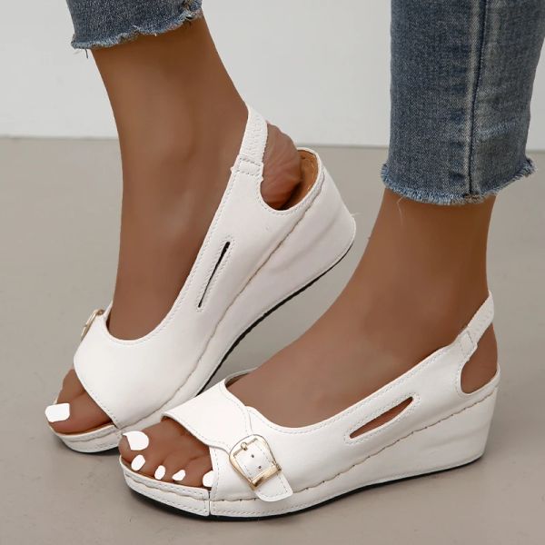 Sandali 2022 Summer White White's Sandals Black Platform Women Sandals Wedge Summer Chaussures Femme Sandals Times 3543