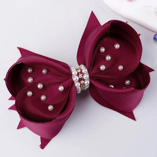 Accessori per capelli Clip di perle di moda per bambini Eleganti forcine per bowknot Strumenti per lo styling per ragazze Boutique Barrettes Copricapo
