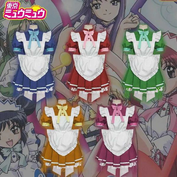 Cosplay Trajes de Anime Tokyo Mew Momomiya Ichigo vestido de empregada Midorika Retasu RPG roupas japonesas café Lolita lti styleC24321