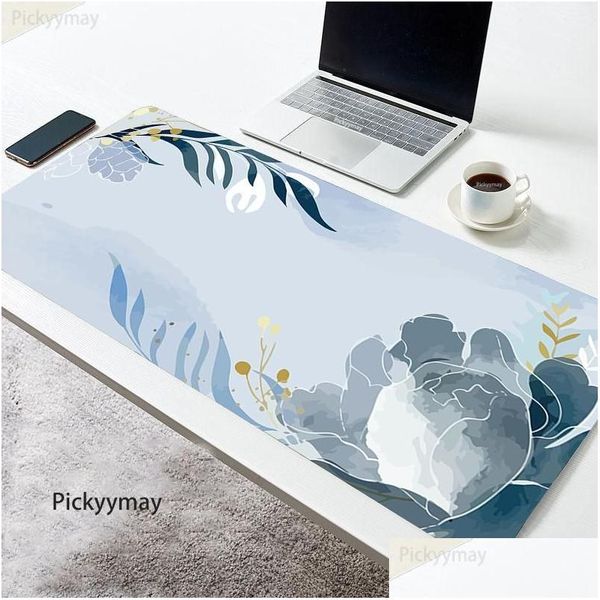 Mouse Pads Pulso Restos Minimalista Abstrato Planta Pad Gaming Mousepad Art Mat Grande Teclado PC Mesa XXL Office Computer Table Drop Del Otzq5