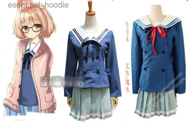 cosplay anime kostümleri kyoukai no kanata kuriyama mirai okul üniforması Japon anime karikatür rol yapma Cadılar Bayram