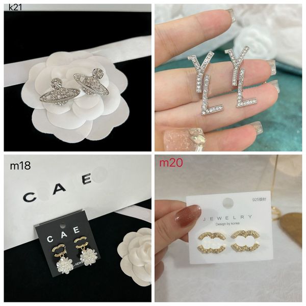 Orecchini con lettera di diamanti Orecchini stile moda Gioielli Fascino Ragazza Boutique Orecchini regalo Compleanno Amore Orecchini gioielli di alta qualità