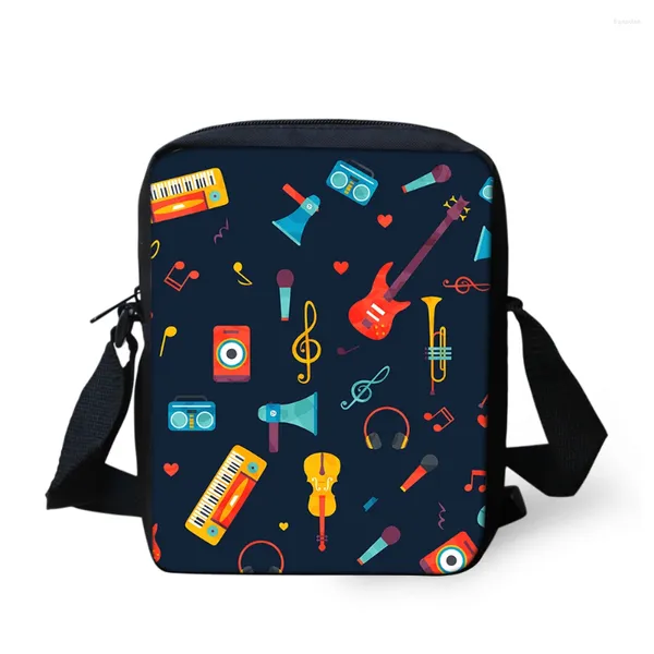 Borsa con stampa di segni musicali Borse a tracolla firmate Mini tracolla per studenti Borsa a tracolla casual da donna