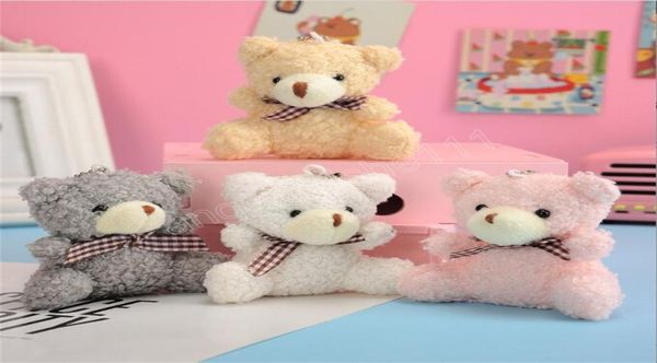 8 cm piccolo orso seduto peluche ripiene bambino vestito carino ciondolo chiave ciondolo bambole regali compleanno festa nuziale Decor7900180