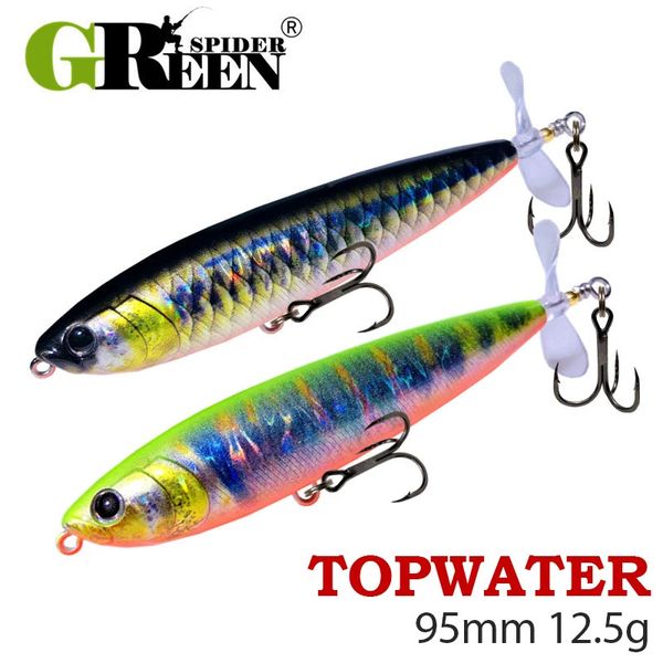 GREENSPIDE Propeller Pencil Topwater Angelköder 95 mm 125 g Bass Tackle Zubehör Salzwasserköder Fischköder 240312