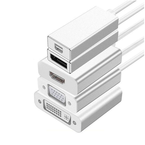 Bilgisayar Kabloları Konektörleri USB Tip C - DVI HD VGA Displayport Mini DP Adaptör Video Dönüştürücü Telefon Dizüstü Bilgisayar Defteri PC HDTV DROP OTE3K