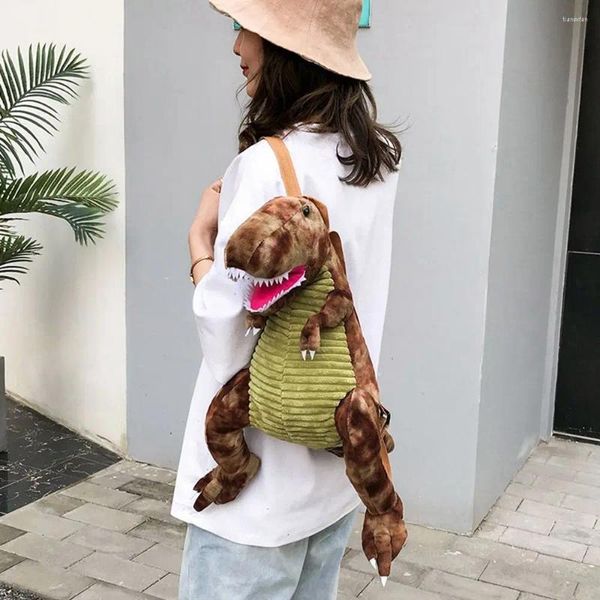 Sırt çantası hayvan çocukları bebek peluş torba omuz oyuncak hediye Kore tarzı çanta sevimli küçük çocuklar Dianosaur Sırt Çantaları