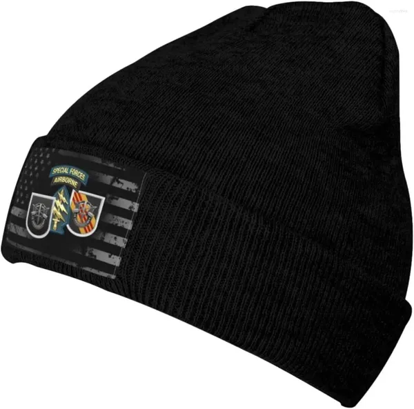 Berretti US Army 5th Special Forces Group Vietnam Beanie Hats Warm Chunky Cable Knit Hat Slouchy Skull Cap Per Donna Uomo