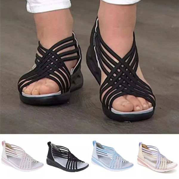 Sandalen Orthesen Sandalen Komfort Premium Freizeitkeile Sandale für Sommer im Freien Strand Frauen Gladiator Plattform Schuhe 2023 Neue Mode