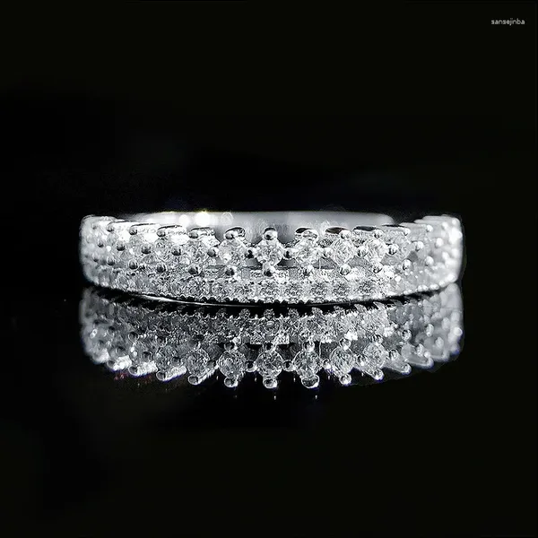 Кольца кластера S925 Серебро Instagram Холодный ветер сложенные парные кольца с бриллиантами Трансграничная оптовая продажа