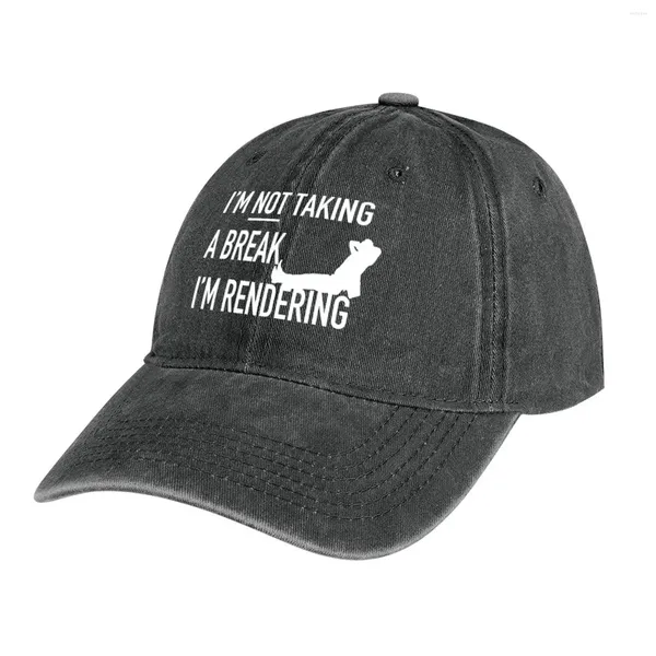 Шариковые кепки «Я не делаю перерыва». Рендеринг — символы определения редактора. Подарок для ковбойской шляпы. Дизайнерская кепка для женщин и мужчин.