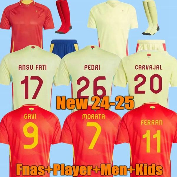 Spagna 24 25 Maglia da calcio MORATA FERRAN ASENSIO 2024 Euro Cup Maglia da calcio della squadra nazionale spagnola 2025 Uomo Bambini Kit Set Casa Lontano Camisetas Espana RODRI OLMO