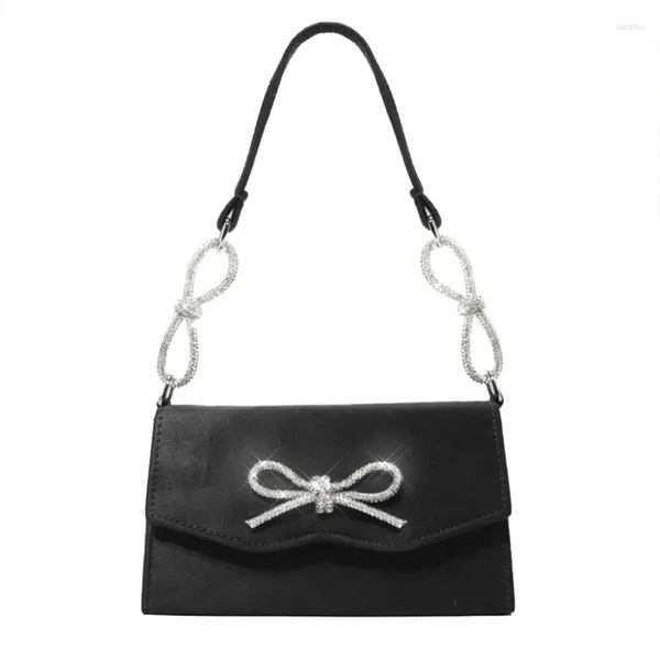 Sacos de noite saco cintilante strass bowknot francês-inspirado glams pequeno quadrado bolsa leve para ocasiões especiais