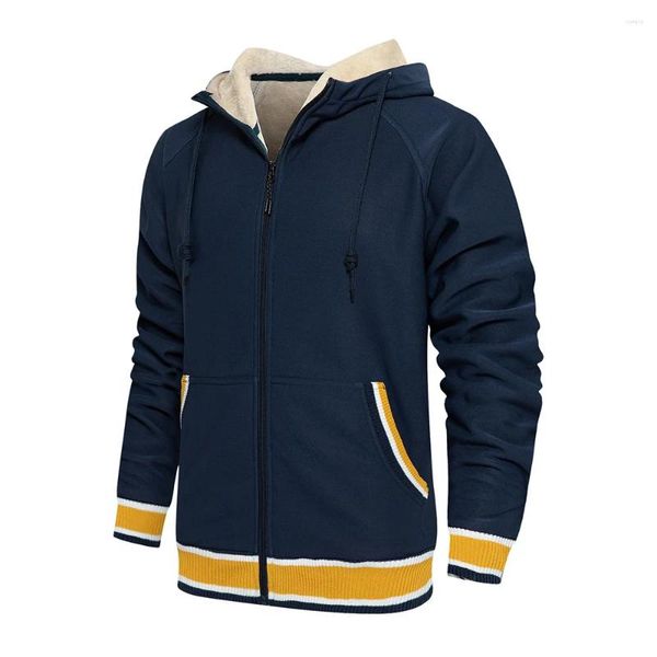 Giacche da uomo Inverno 2024 Uomo Felpa con cappuccio con zip in pile Felpe Cardigan spesso Maglioni Felpe con cappuccio Cappotti caldi Maglione Giacca con cappuccio da strada