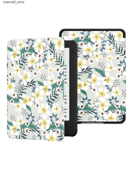 Custodie per Tablet PC Borse Custodia Kindle Flower per il nuovissimo Kindle Paperwhite 6.8 (11a generazione) Kindle 10a generazione - 2019 Cover con riattivazione/sonno automaticoY240321Y240321