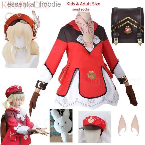 Cosplay Anime Trajes Klee Cosplay para Crianças Vem Peruca ImpactC24321