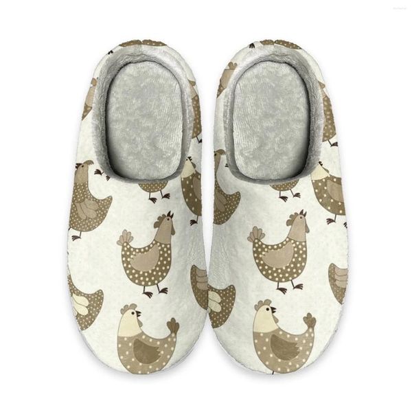 Pantofole Beliodome Chickens Design House Cotone Personalizzato Uomo Donna Sandali Peluche Casual Mantieni Calde Scarpe Coppia Termica