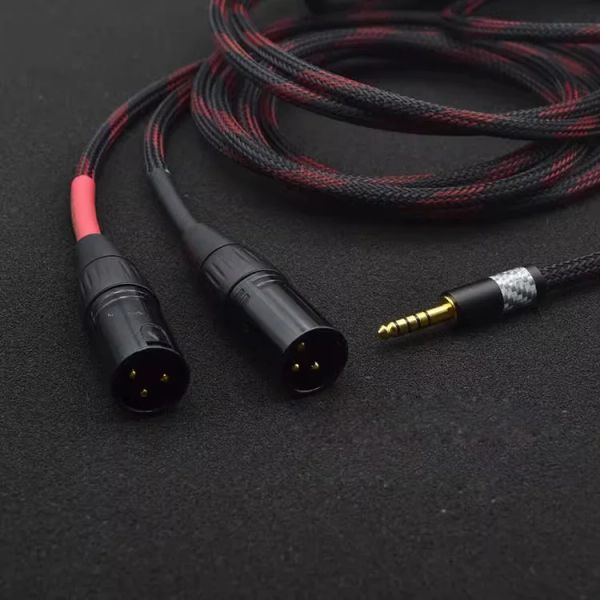 Zubehör HIFI 4,4 mm symmetrischer Stecker auf 2 3-Pin-XLR-Stecker Dual-XLR-Audiokabel 4,4 mm Upgrade-Kabel mit Magnetring 0,5 m/1 m/2 m/3 m/5 m