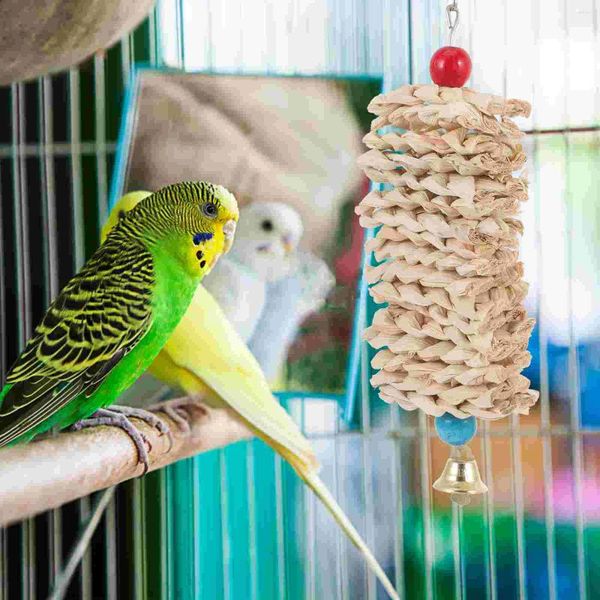 Altre forniture per uccelli Pappagallo Giocattolo da masticare Cockatiel Toys Appeso Parrocchetto naturale che morde mais Grandi accessori da masticare per gabbie
