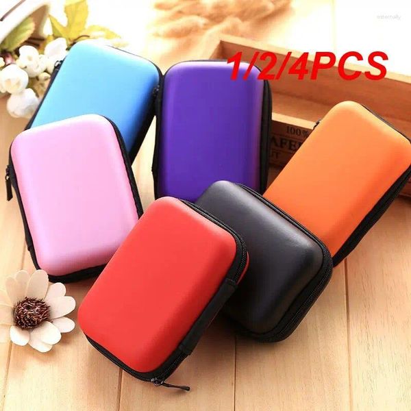 Depolama Çantaları 1/2/4pcs Renkli Taşınabilir Kulaklık Torbası Telefon Şarj Cihazı Anahtar U Disk USB Kablo Organizatör Veri Kablosu Kılıfı