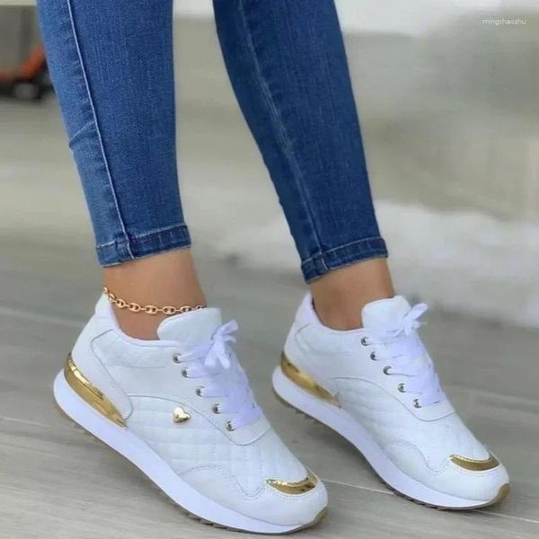 Sapatos casuais plataforma feminina tênis 2024 moda rendas até senhoras apartamentos ao ar livre correndo andando calçados femininos confortáveis
