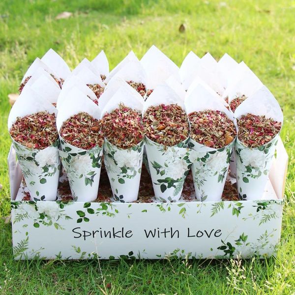 Parti Dekorasyon Düğün Konfeti Konileri Kraft Kağıt Yapay Çiçekler için Destek