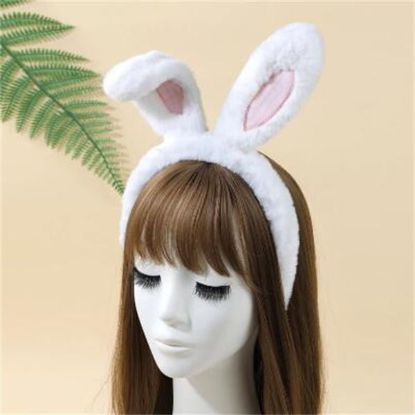 Orelhas de coelho bandana para adultos e crianças natal pelúcia coelho cabelo hoop festa favores cosplay traje