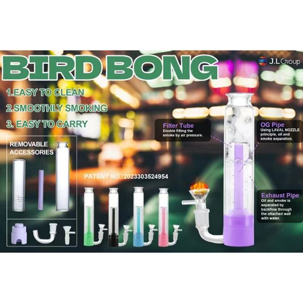 Bong de vidro removível elétrico Cachimbo de fumo Fácil de segurar Hookahs Bongs de plástico 6 cores Hookah Bag Dab Oil Rigs Tubulações de água