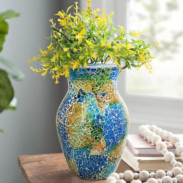 Vasos Europeu Boêmio Mosaico Vaso de Vidro Colorido Sistemas Hidropônicos Vaso de Flores Decoração de Casamento Casa