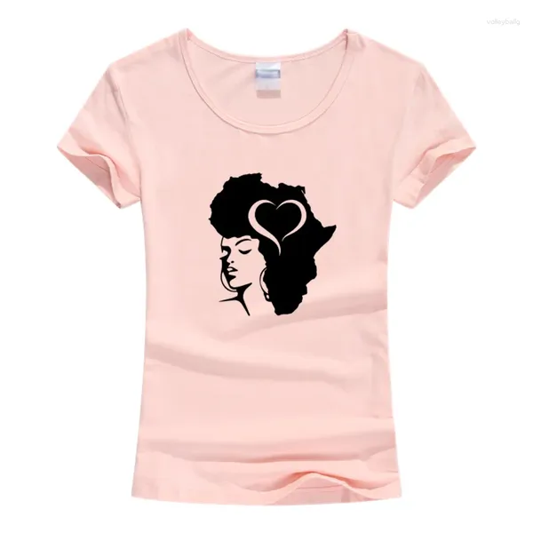 Mulheres Camisetas Preto Africano Mulheres Impresso Camisa Verão Moda Manga Curta T-shirt Harajuku Engraçado África Mapa Camiseta Femenina Tee Tops