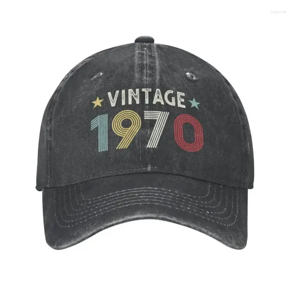 Cappellini da baseball moda cotone vintage 1970 compleanno anni vecchio berretto da baseball donna uomo personalizzato regolabile adulto papà cappello hip hop