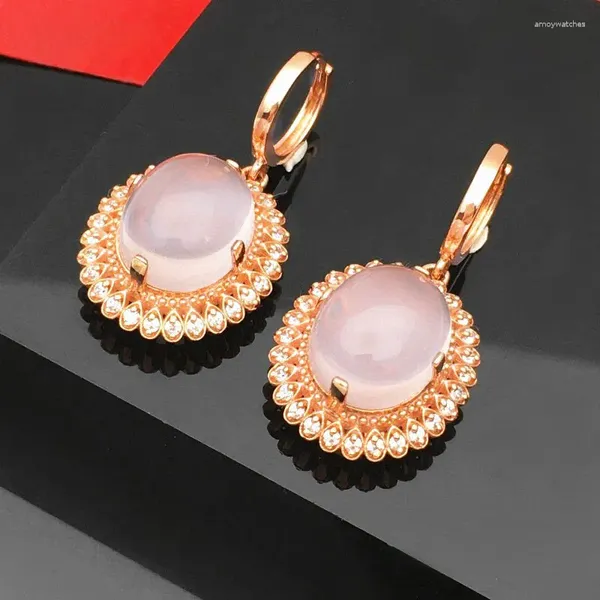 Brincos pendurados 14k joias banhadas a ouro da rússia 585 moda clássica daifei furong pedra roxa design de luxo leve feminino